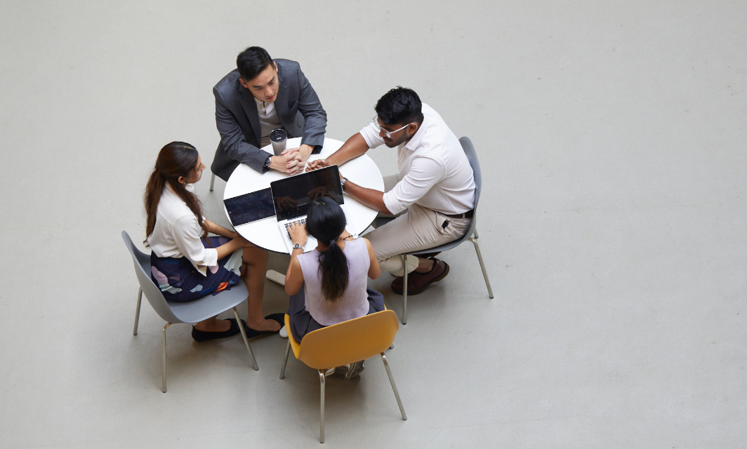 Students in a group discussion