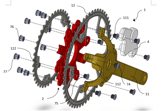 Figure 1: An exploded view of the cycling power measurement system. 