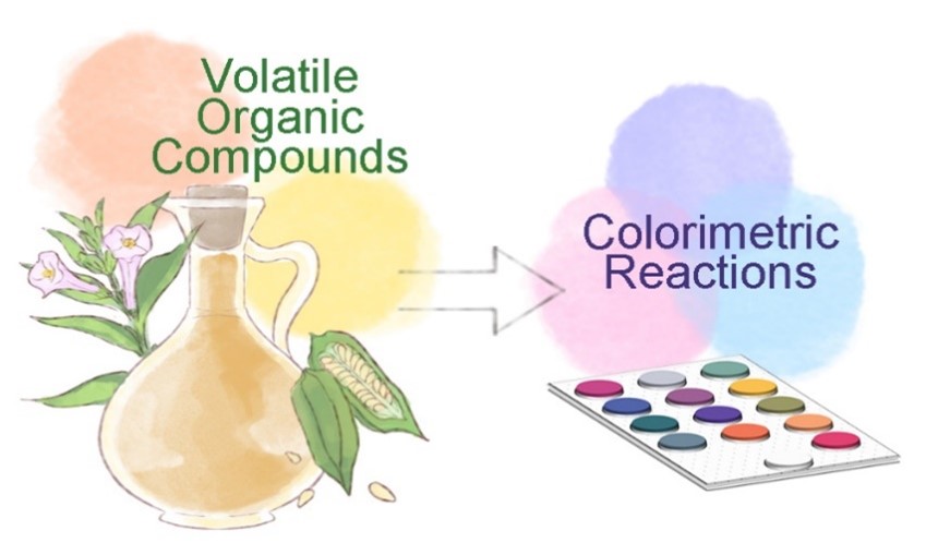 Figure 1: A colorimetric sensing system for volatile organic compounds (VOCs)
