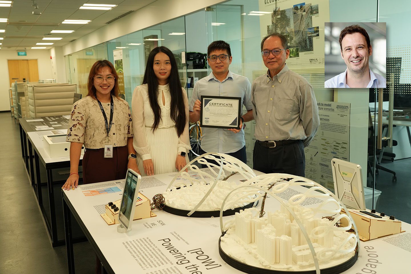 Photo of a research team at Powering the Cities project, Singapore-ETH Center.