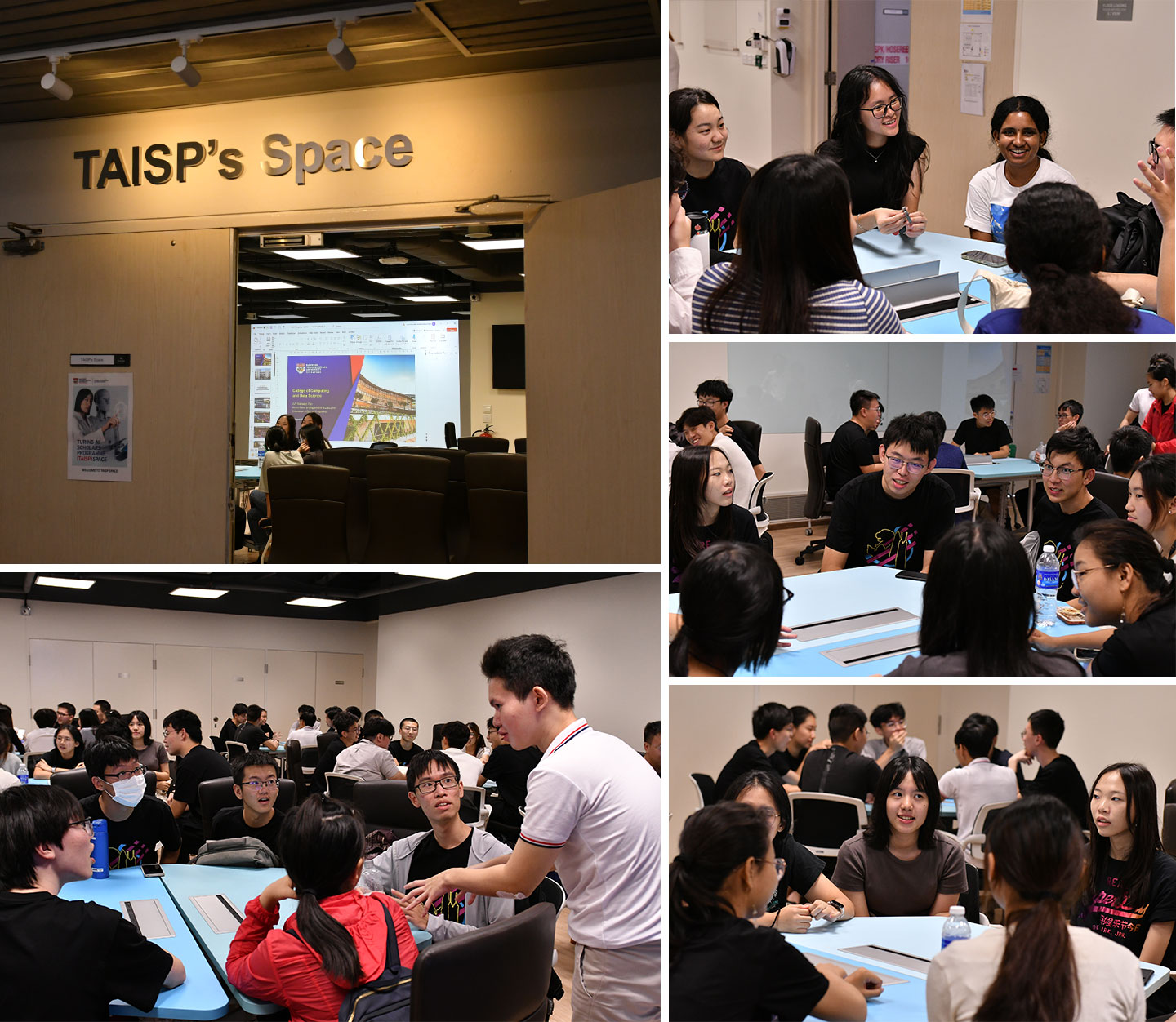 Collage photo of TAISP's Space and student networking session.