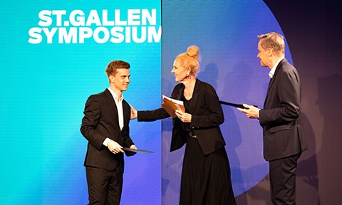 Thumbnail photo of ntu postgrad received award at the 53rd St. Gallen Symposium 2024.