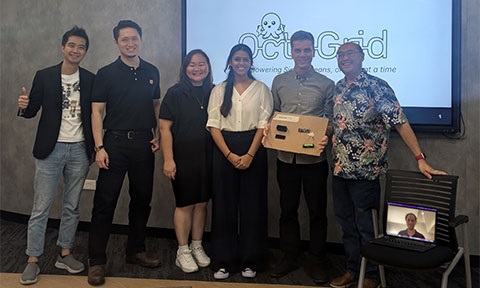 Thumbnail photo of Team OctoGrid with the SIE24 judges.