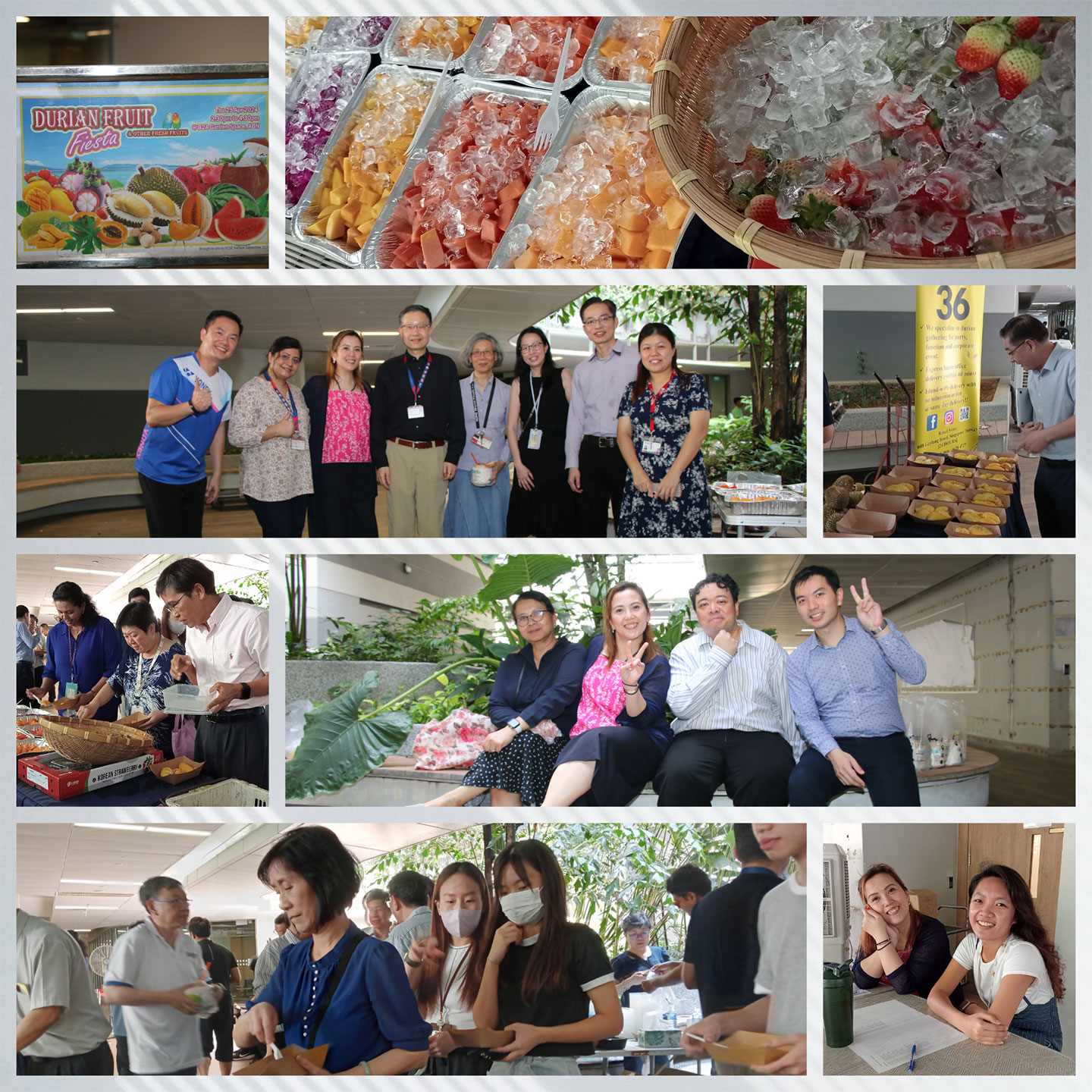 Collage photo of faculty & staff at the Fruits Fiesta event.