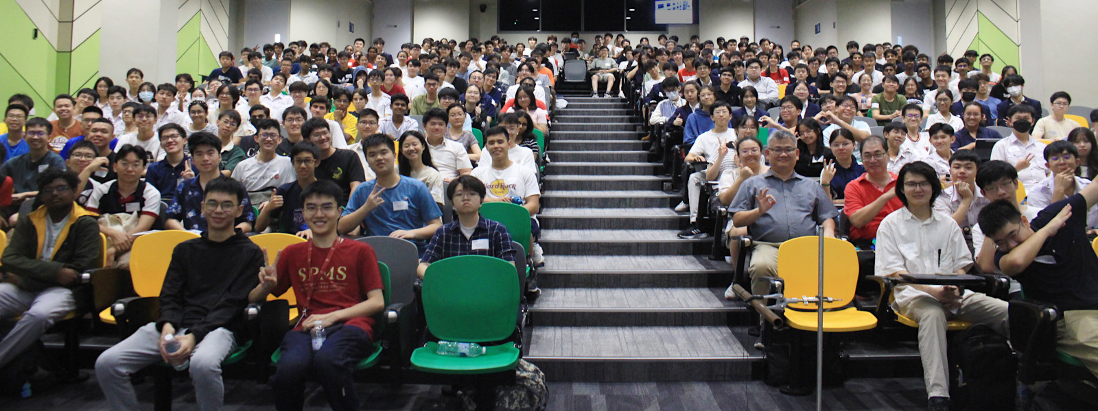 Students sitting in a lecture hall during the NTU Physics Challenge 2024.