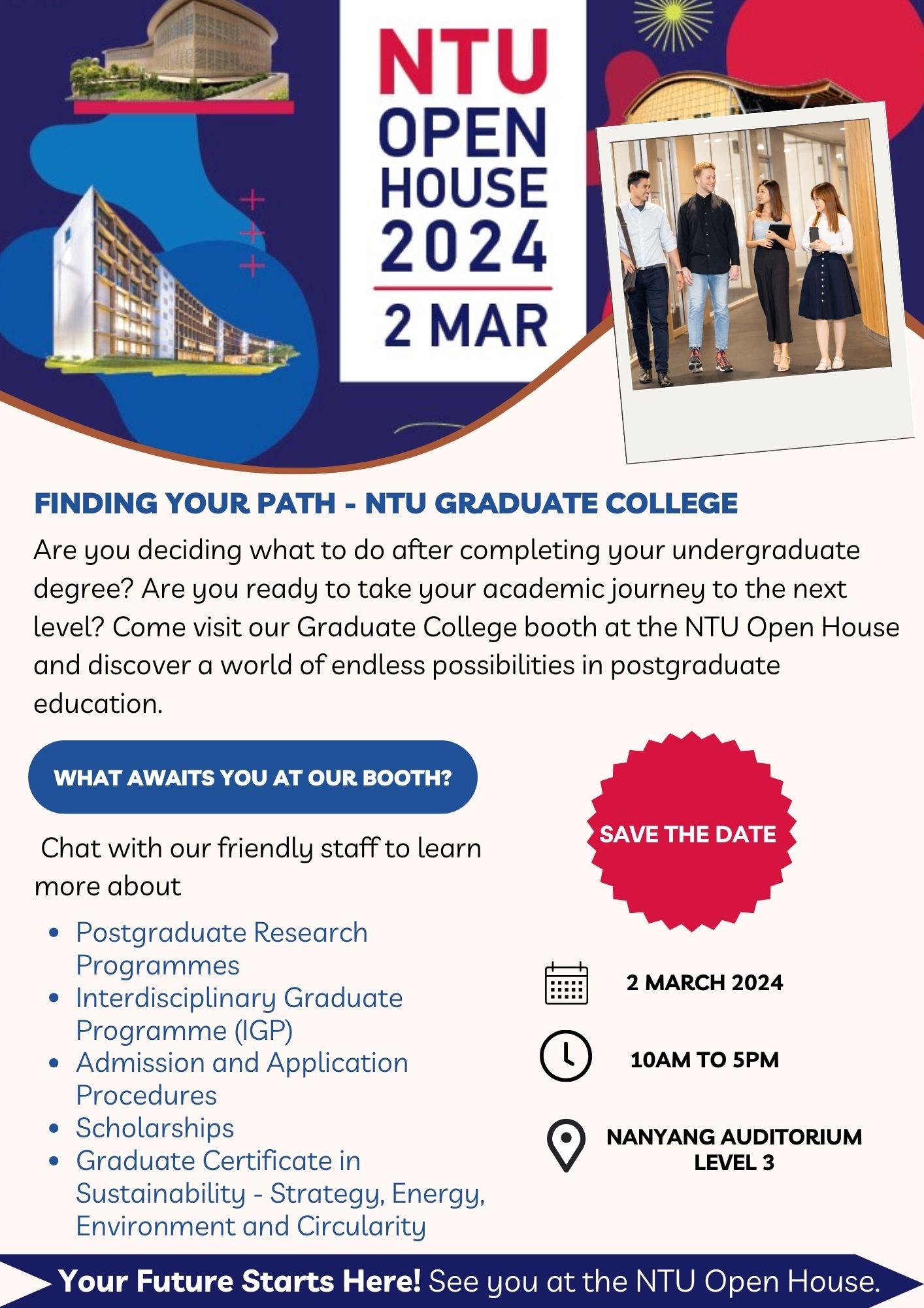 NTU Open House 2024 | Graduate College | NTU Singapore