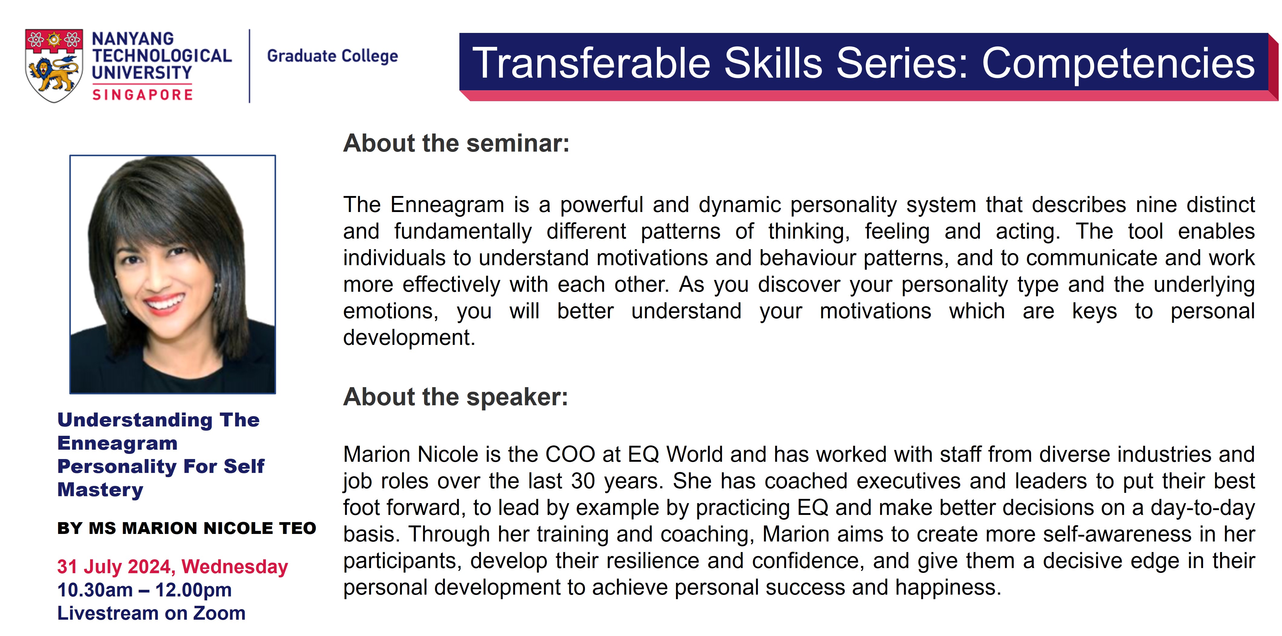 31 Jul - Understanding The Enneagram Personality For Self Mastery