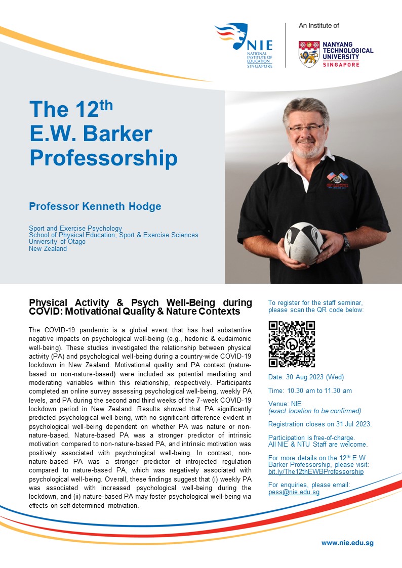 Infographic on The 12th E.W. Barker Professorship 2023 Part 2