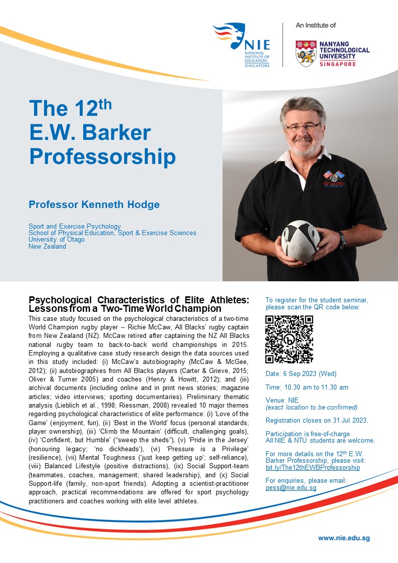 Infographic on PESS The 12th E.W. Barker Professorship 2023 Part 3